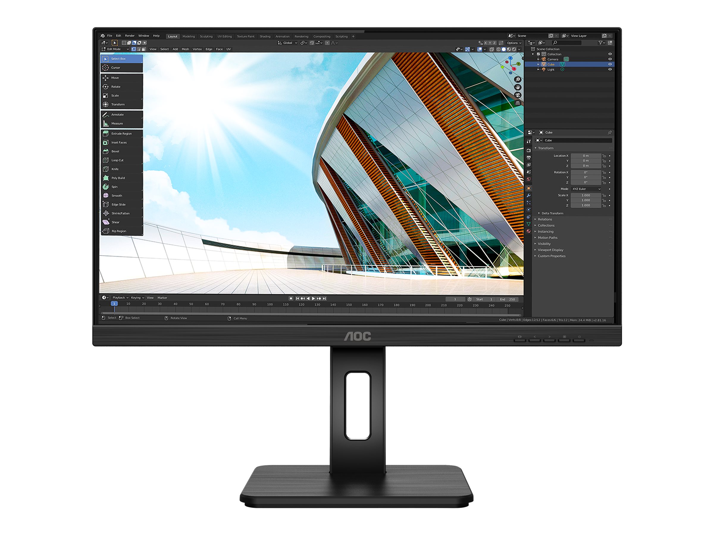 AOC U27P2 - LED-Monitor - 68.4 cm (27") - 3840 x 2160 4K UHD (2160p)