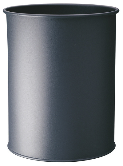 Papierkorb Metall rund 15 Liter Metallic silber