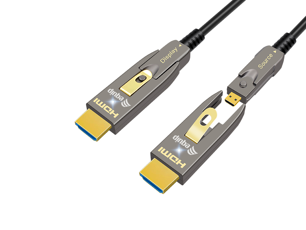 HDMI 2.1 AOC Kabel 20 m | 8K 60 Hz | 4K 120 Hz | 48 Gbit/s | abnehmbare HDMI-A Adapter