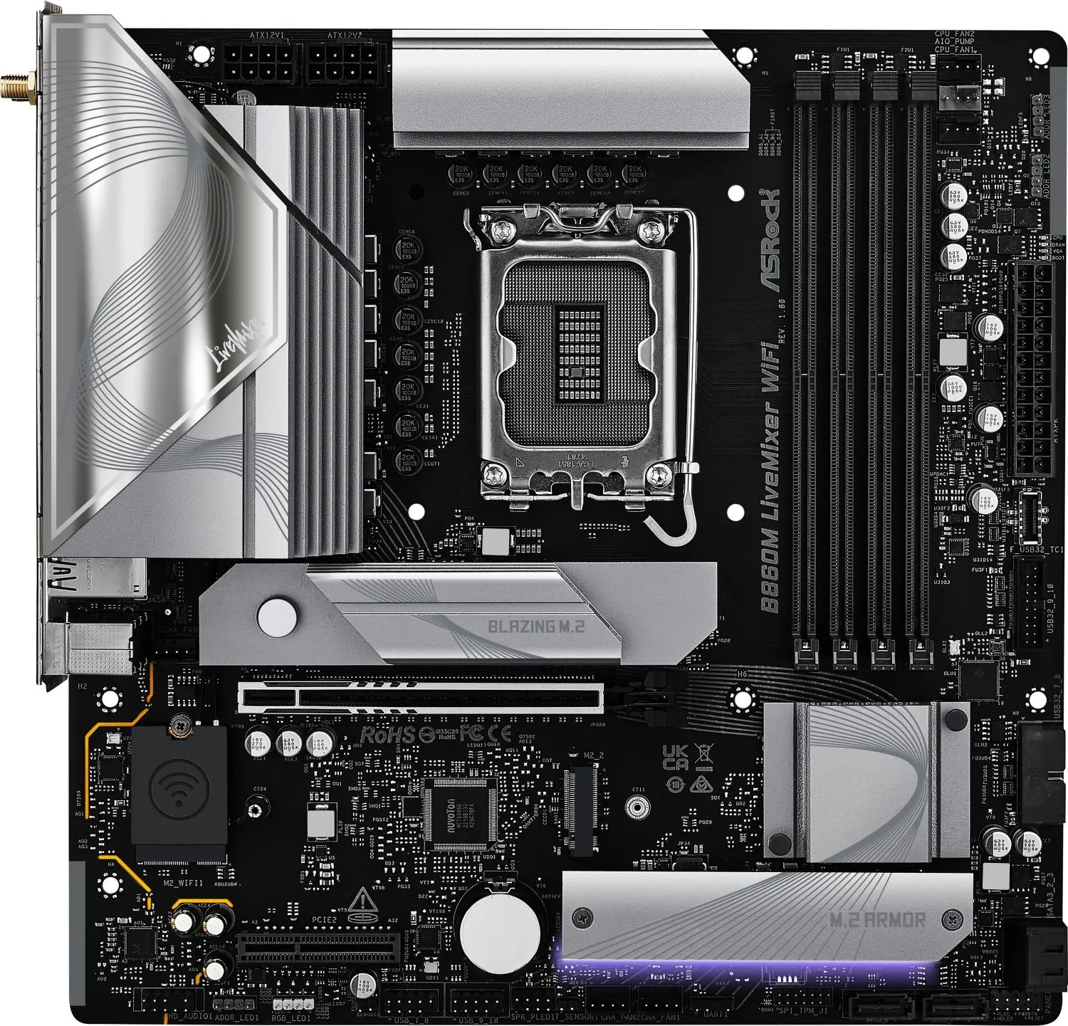 AsRock B860M LiveMixer WiFi - Intel B860 - So. 1851 - mATX