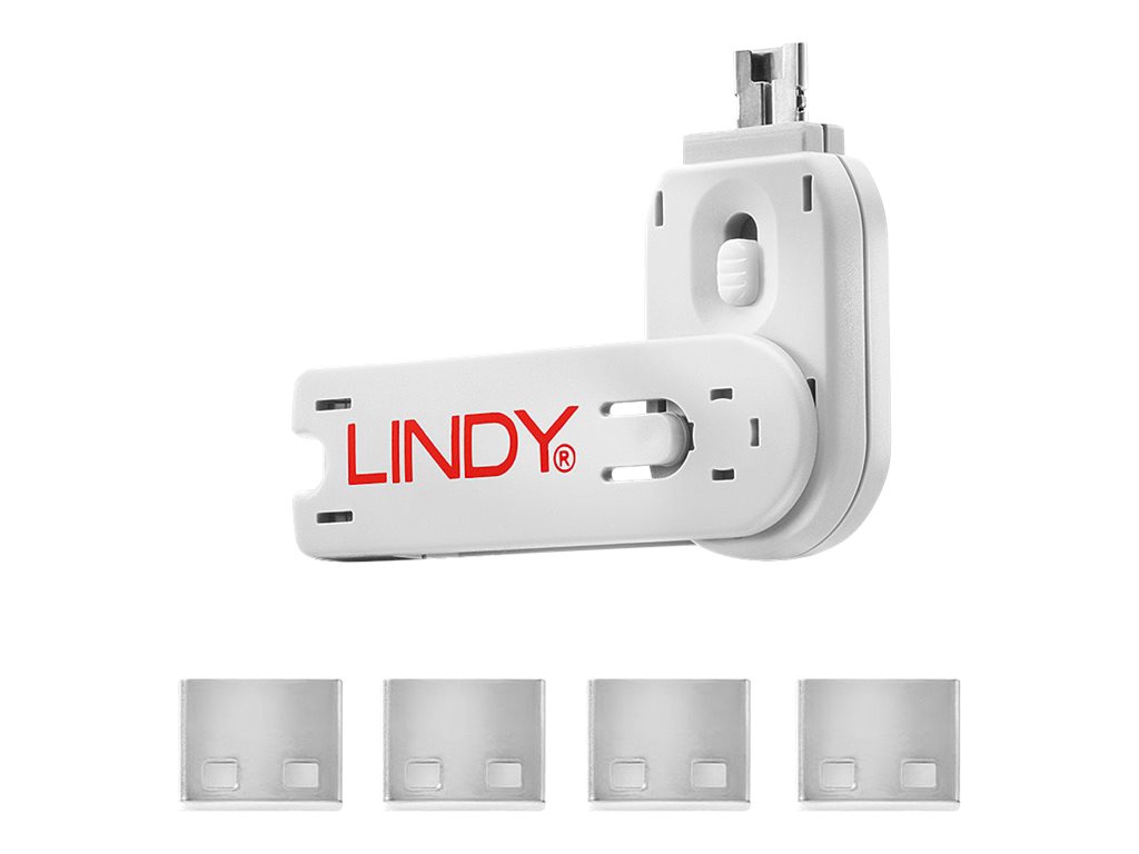 USB Typ A Port Schlüssel mit 4 Schlössern, Weiß