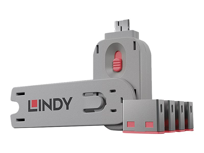 USB Typ A Port Schlüssel mit 4 Schlössern, Pink