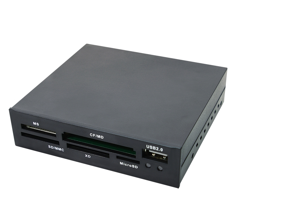 LogiLink Cardreader 3,5“ USB 2.0 All-in-1+USB - Kartenleser - All-in-one (CF I, CF II, MS, MS PRO, MMC, SD, MS Duo, xD, MS PRO Duo, RS-MMC, microSD, SDHC, microSDHC)