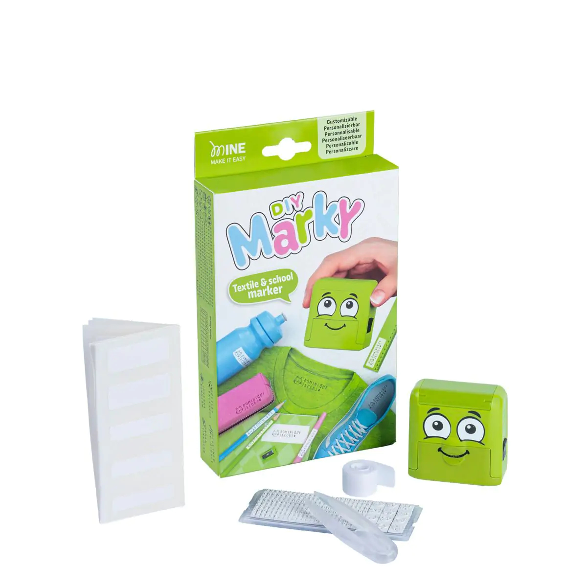 MARKY Markierstempel-Set für Kleidung & Schulmaterialien Grün