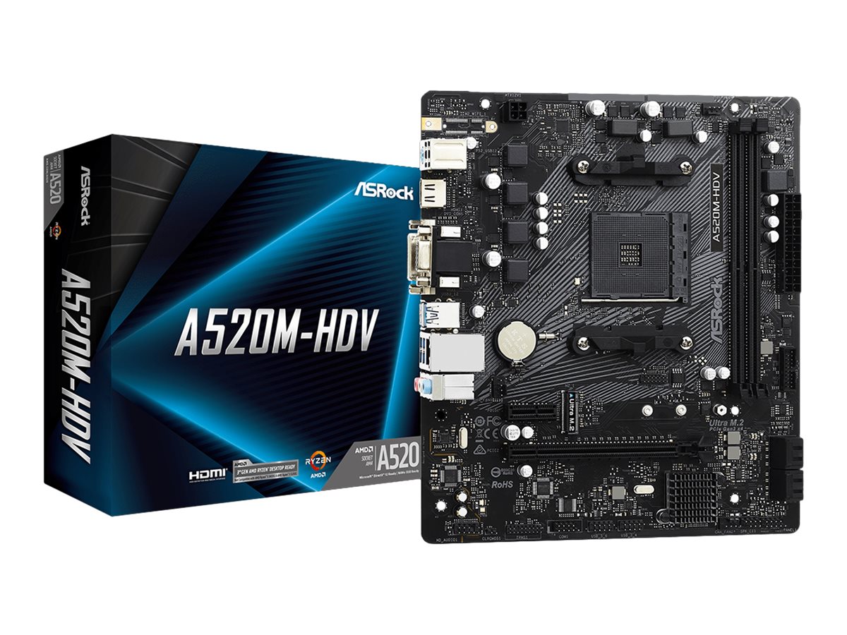 AsRock A520M-HDV - AMD A520 - So. AM4 - mATX