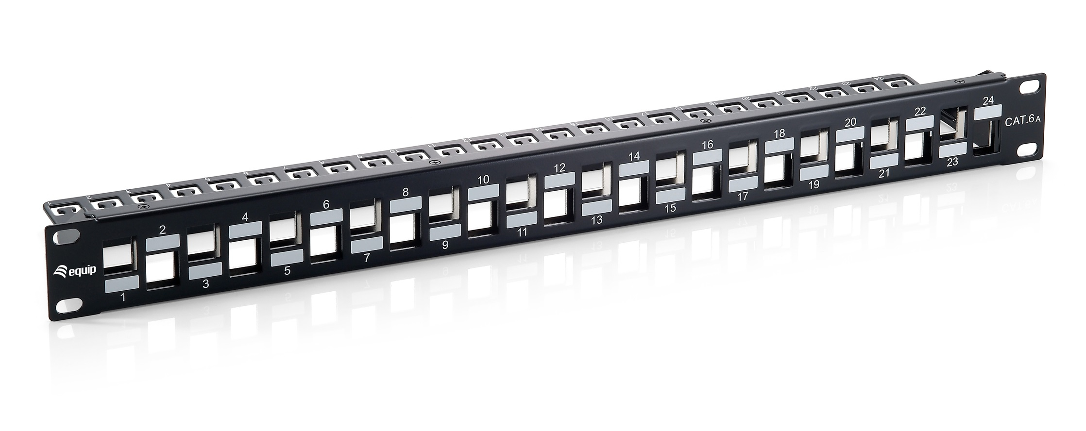 Equip Patchpanel 24x RJ45 Cat6a 19" 1HE Keystone - RJ-45 - Rack-Modul