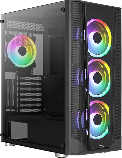 AeroCool Prism ARGB - Schwarz - Glasfenster