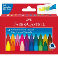 FABER-CASTELL Wachsmalstifte dreikant 24-er Kartonetui