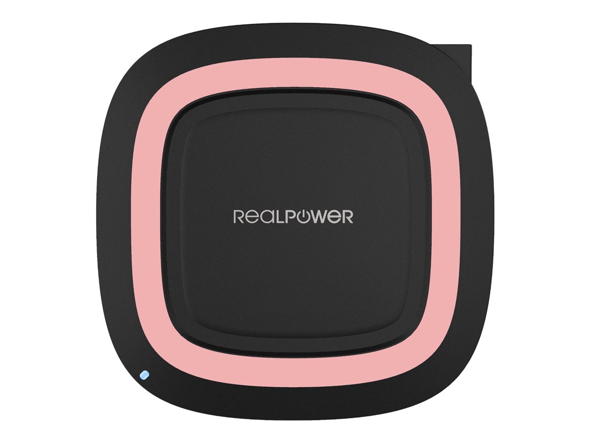 Ultron | Realpower FreeCharge-10 | Kabelloses Ladegerät | AC-Netzteil | schwarz/rosa