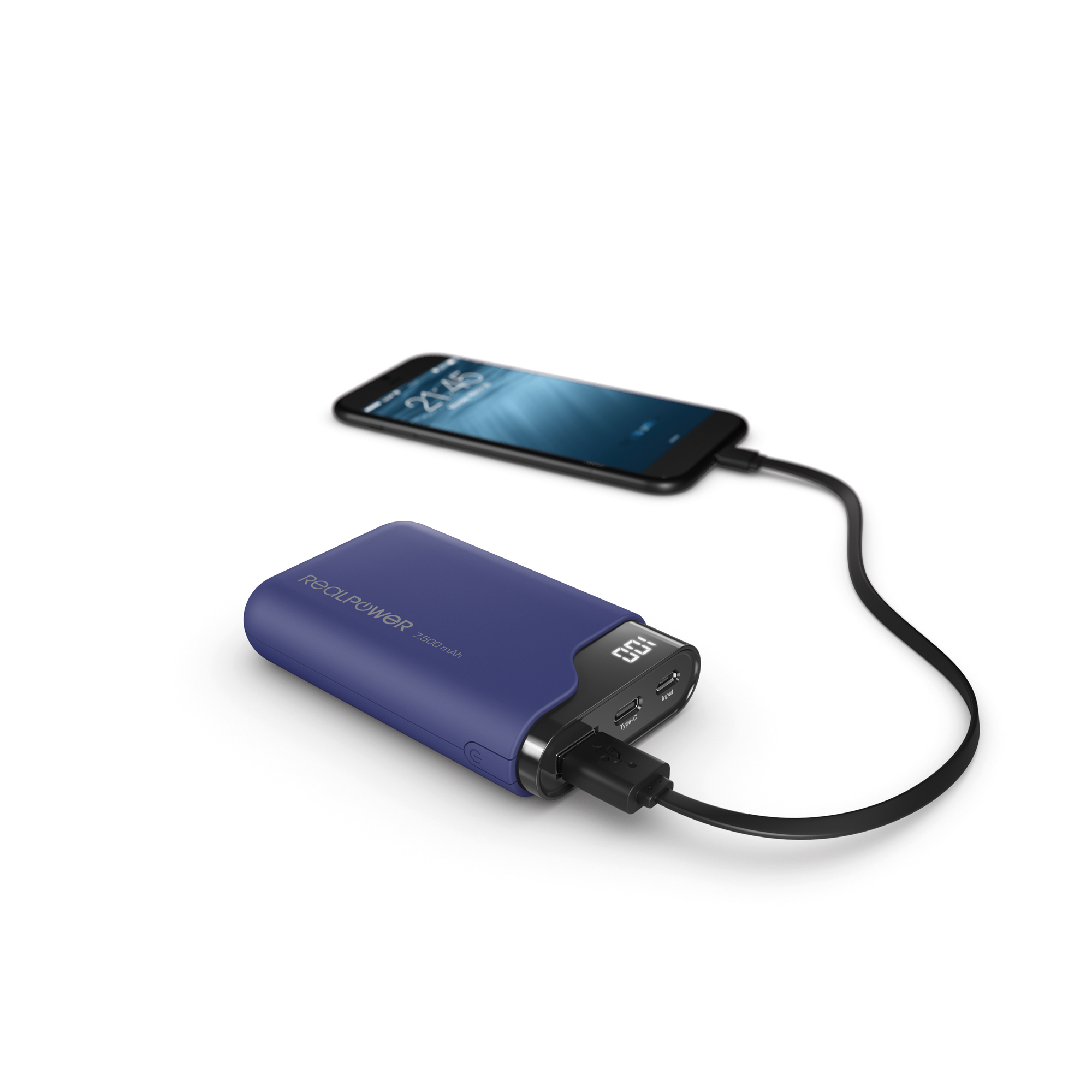 RealPower Powerbank Type C 7500 midnight blue