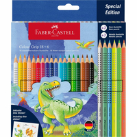 FABER-CASTELL Buntstift Colour Grip Dino 18+6