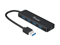 Equip USB-Hub 4-Port 3.2  ->4x3.0 +USB-C Adp.5Gbps o.Netz.sw
