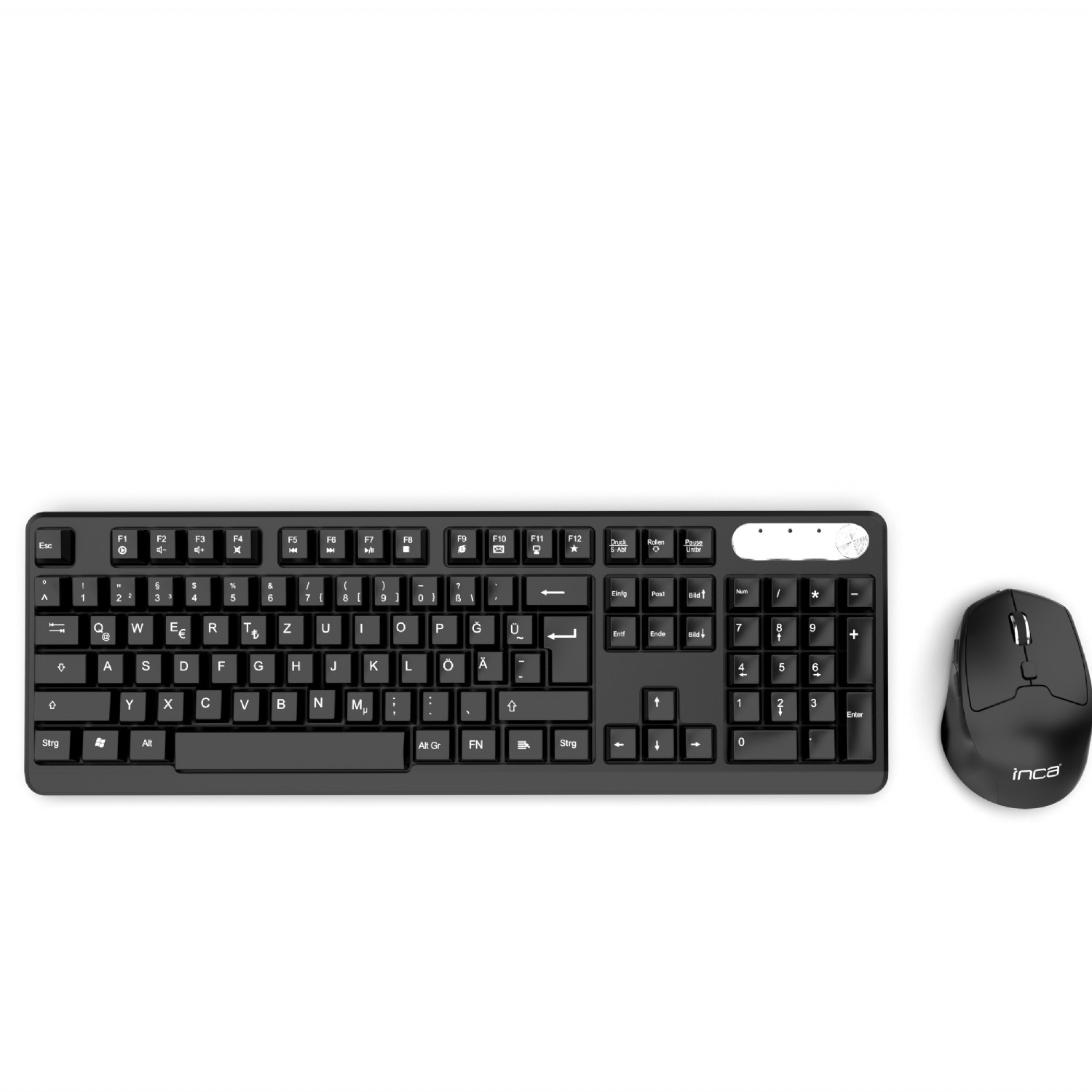 INCA Tastatur IWS-549U   Wireless Set, Büro Design, Akku, SW retail