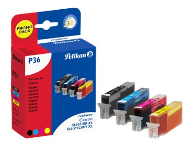 P36 - 4er-Pack - 48 ml - Schwarz, Gelb, Cyan, Magenta - kompatibel - Tintenpatrone (Alternative zu: Canon CLI-571BKXL, Canon CLI-571YXL, Canon CLI-571MXL, Canon CLI-571CXL)
