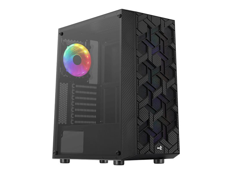 AeroCool Hive FRGB - Schwarz - Glasfenster
