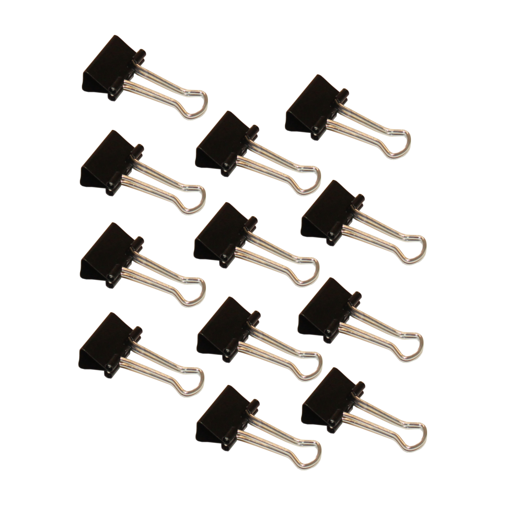 Foldback-Klammern – 19 mm – 12 Stück – schwarz