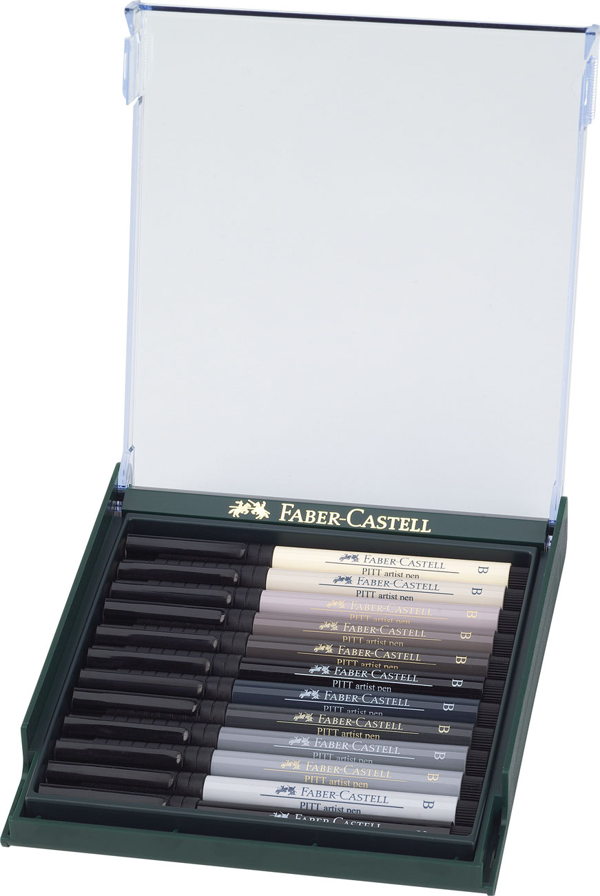 FABER-CASTELL Tuschestift Pitt Artist Pen B 12x grau