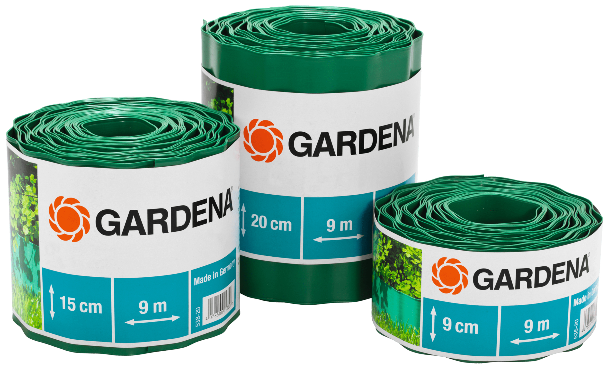 Raseneinfassung grün Rolle 15 cm hoch 9 m lang