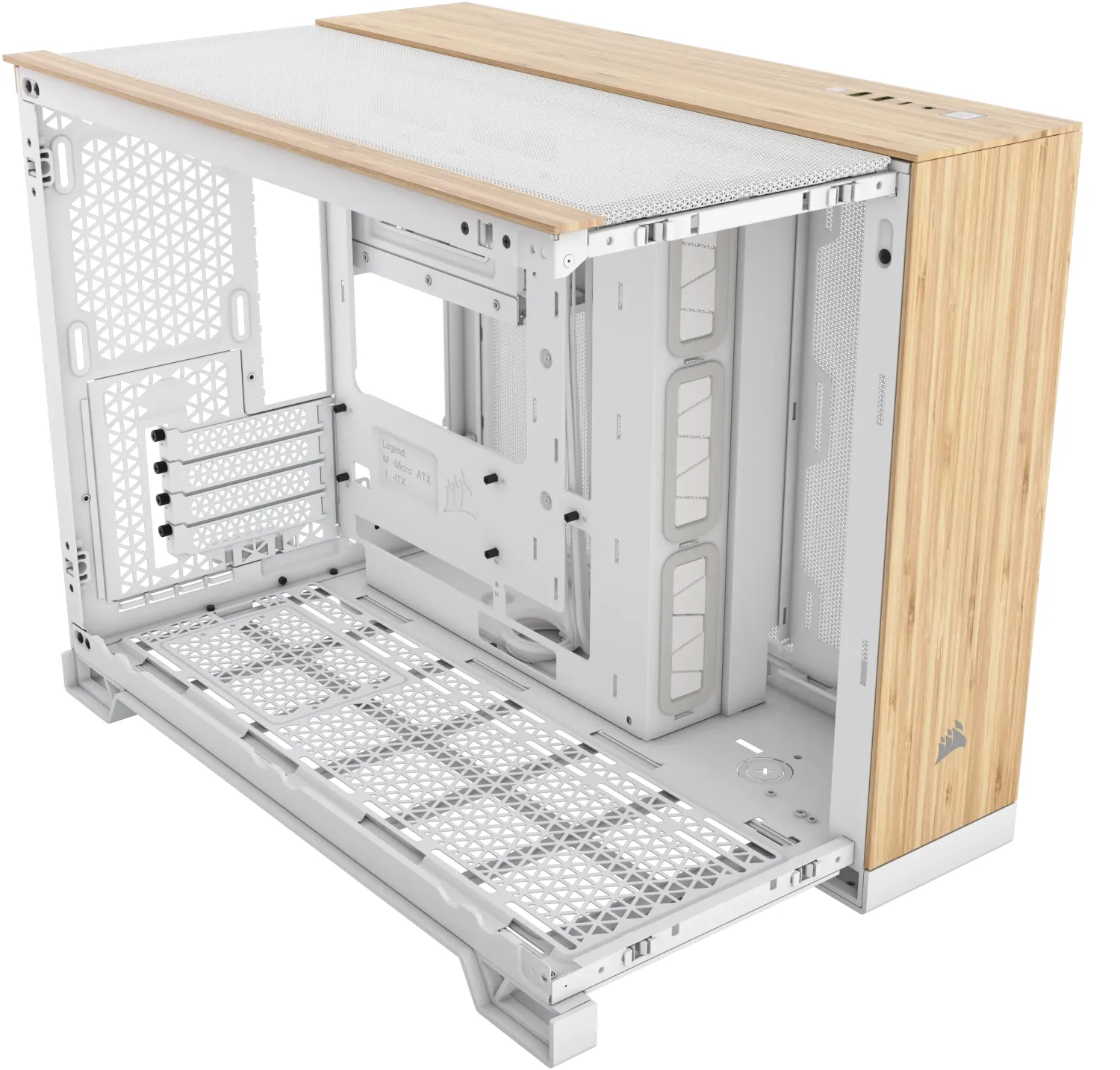 2500X - Weiß/Bambus - Glasfenster