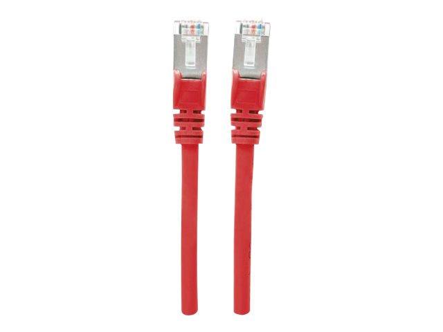 Intellinet Network Patch Cable, Cat7 Cable/Cat6A Plugs, 0.5m, Red, Copper, S/FTP, LSOH / LSZH, PVC, RJ45, Gold Plated Contacts, Snagless, Booted, Polybag - Patch-Kabel - RJ-45 (M)