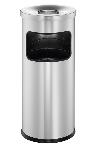 Papierkorb Safe mit Ascher rund silber