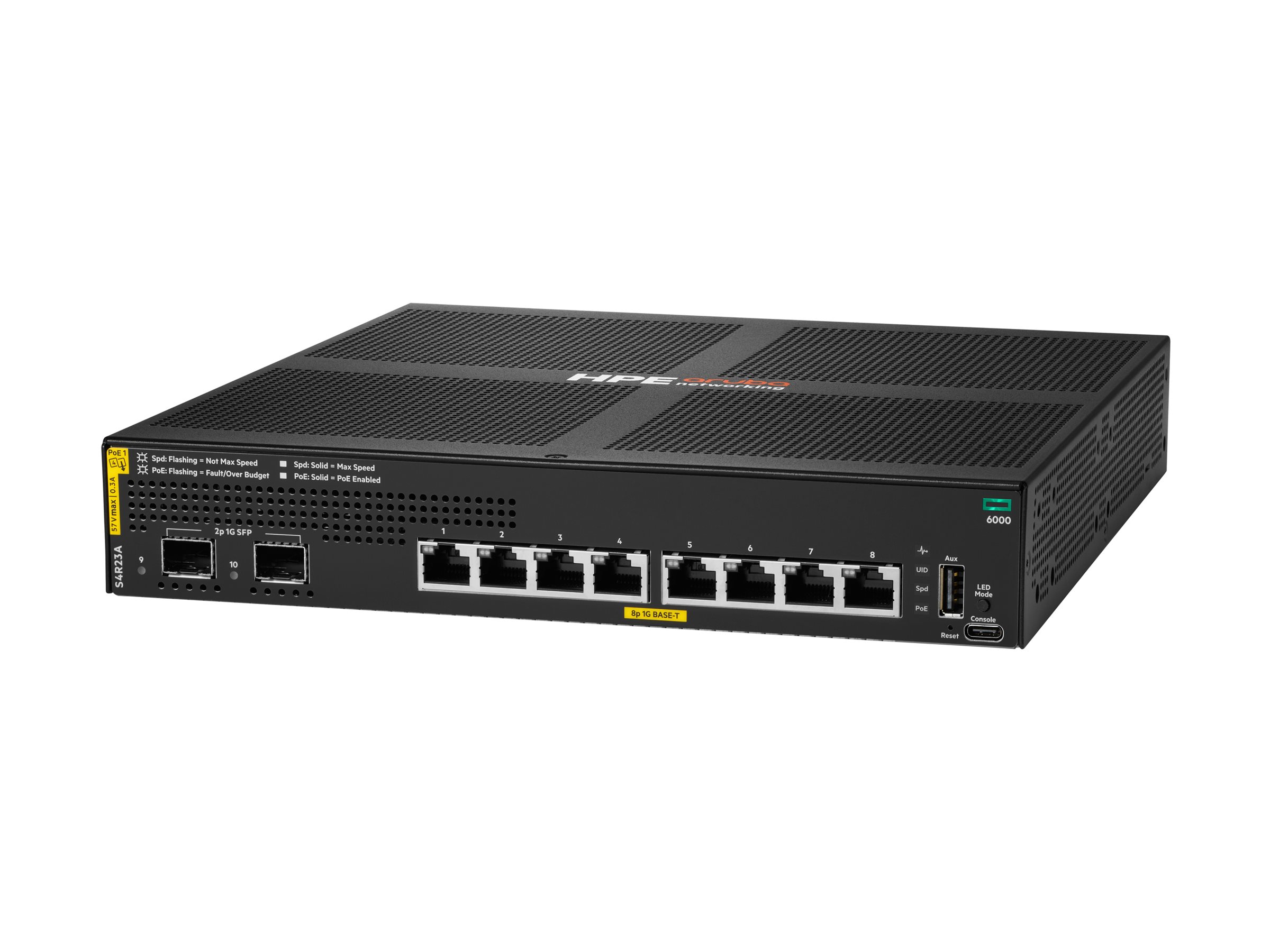 HPE ANW CX 6000 8G Class4 PoE 2G/2SFP 67W Switch