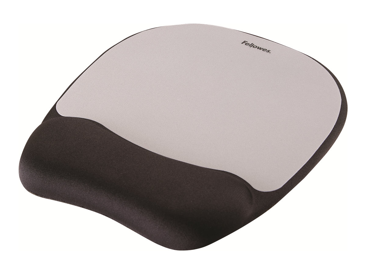 Memory Foam Mauspad mit Handgelenkauflage – Standard – Schwarz/Silber