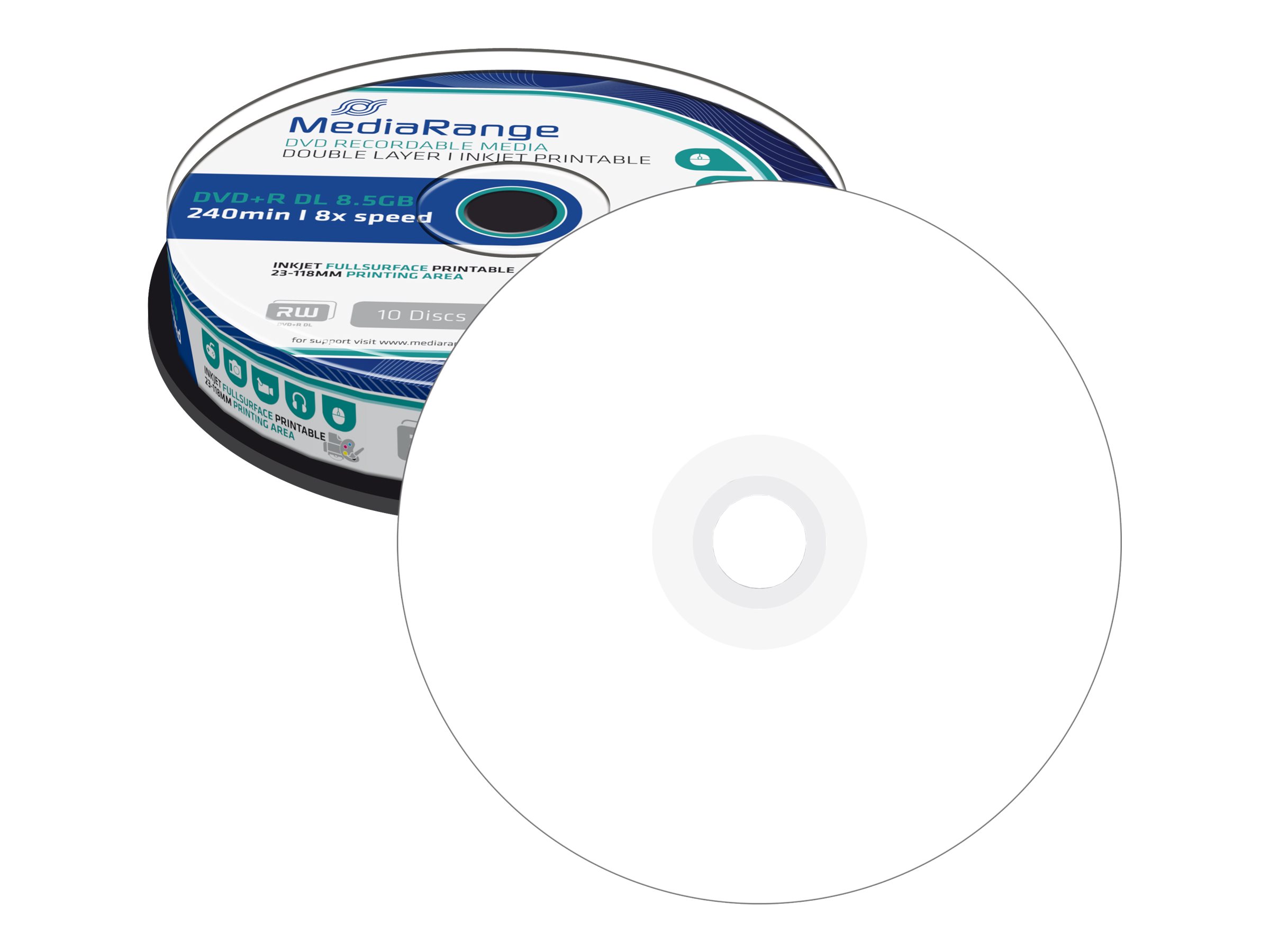 10 x DVD+R DL - 8.5 GB (240 Min.) 8x