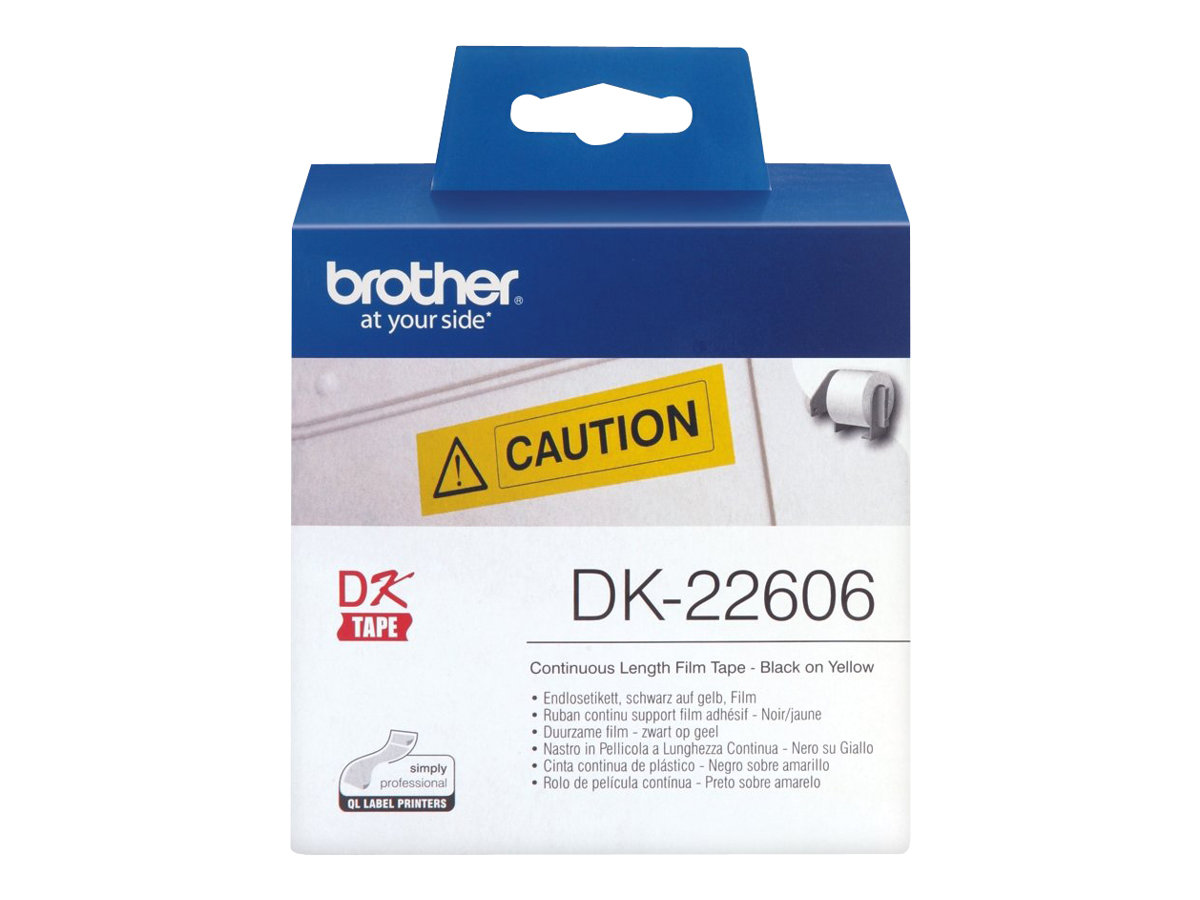 DK-22606 Endlosetiketten – schwarz auf gelb