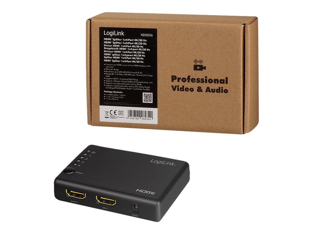 Video-/Audio-Splitter - 4 x HDMI
