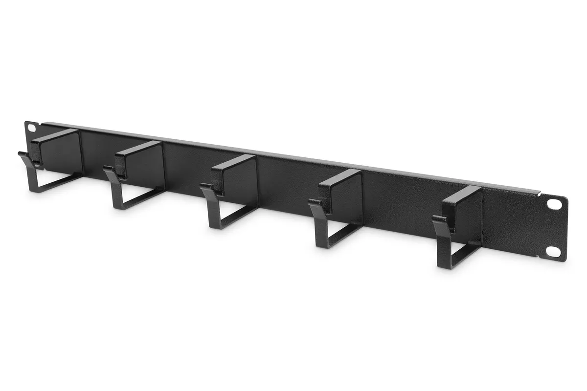 DN-97602 | 19" Rangierpanel 1HE | 5 Kabelringe 40 × 60 mm | RAL 9005