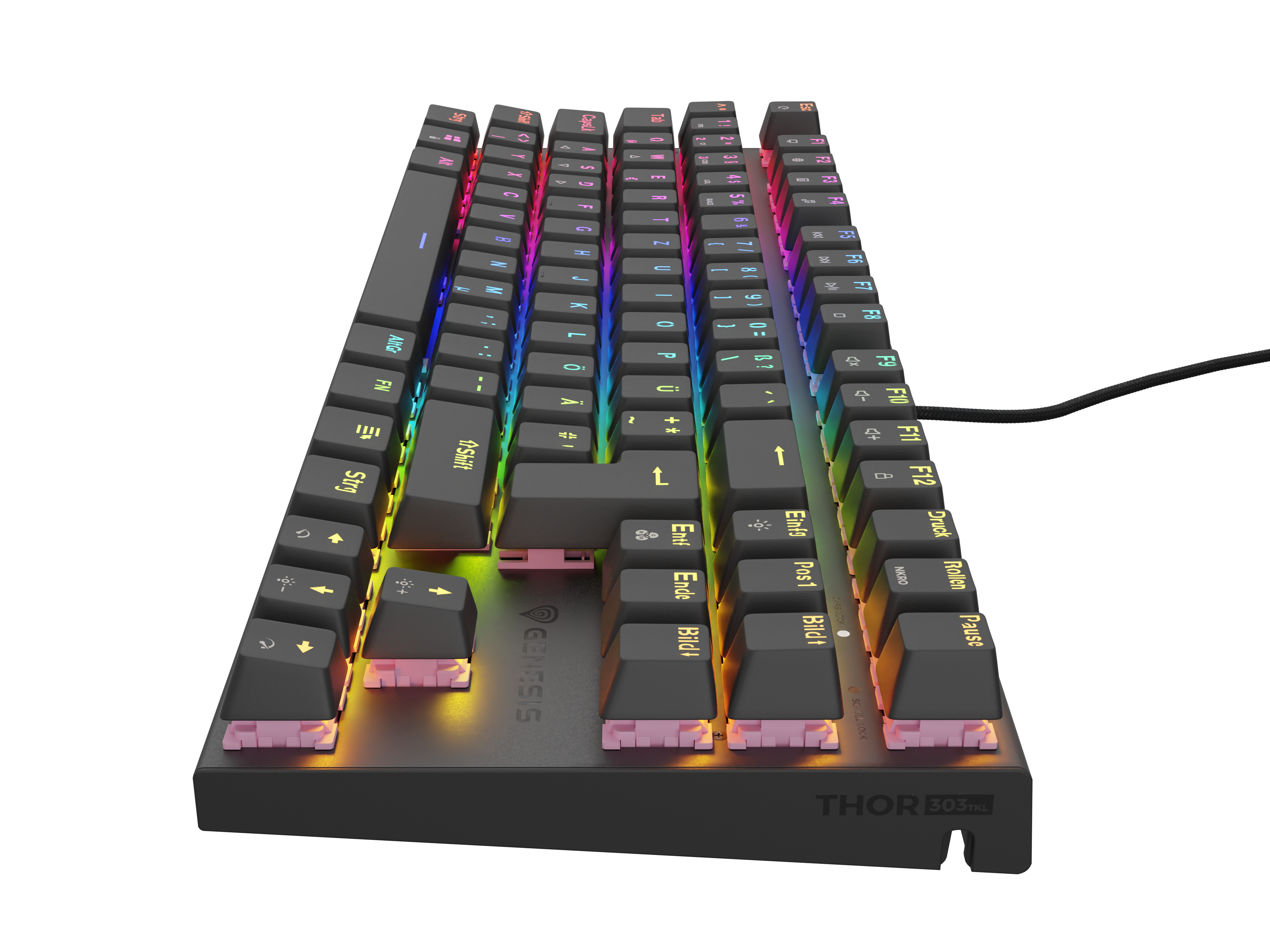 Genesis Thor 303 TKL silent - RGB - Gaote Outemu SILENT PEACH - Kabelgebunden - DE