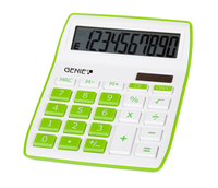 840 G - Desktop - Display-Rechner - 10 Ziffern - Display klappbar - Batterie/Solar - Grün - Weiß