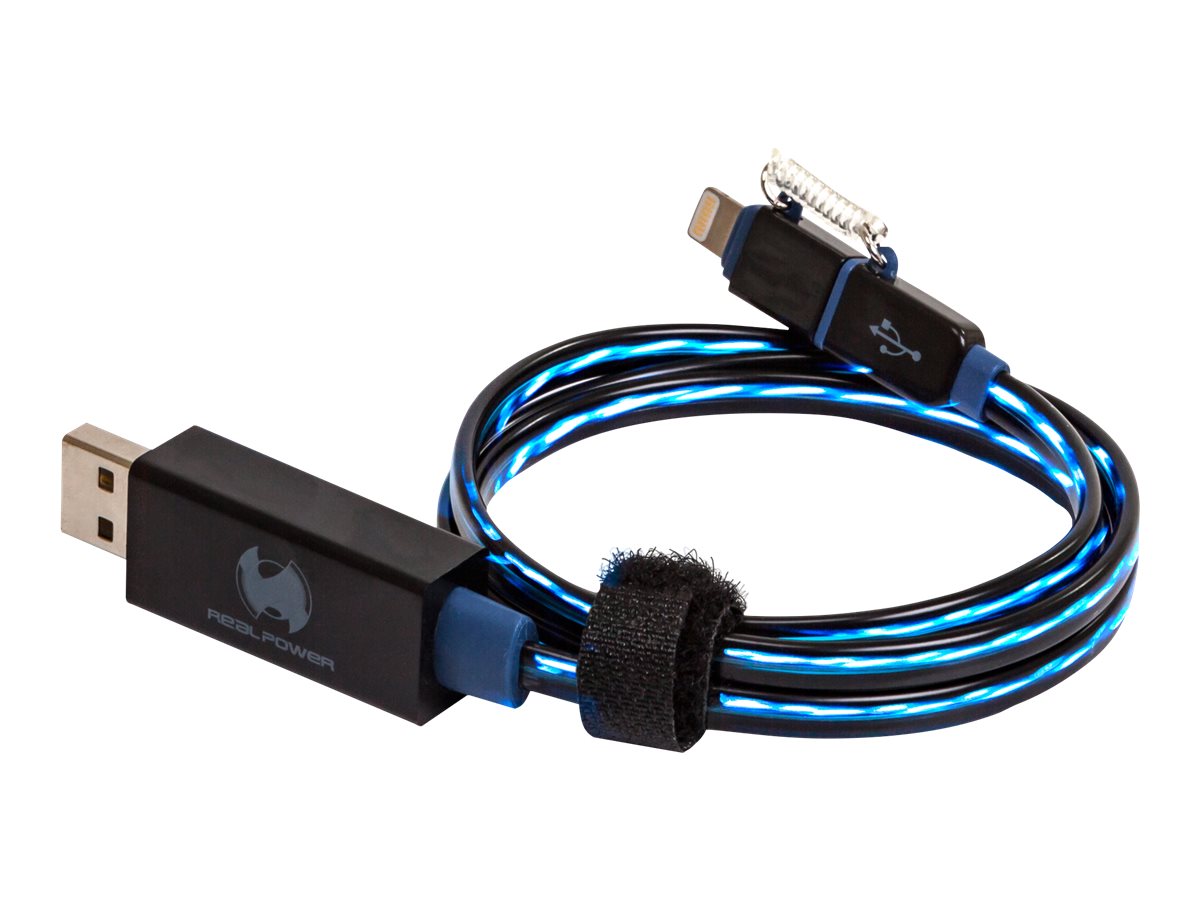 RealPower floating cable 2in1 - Lade-/Datenkabel - Micro-USB Typ B, Lightning (M)