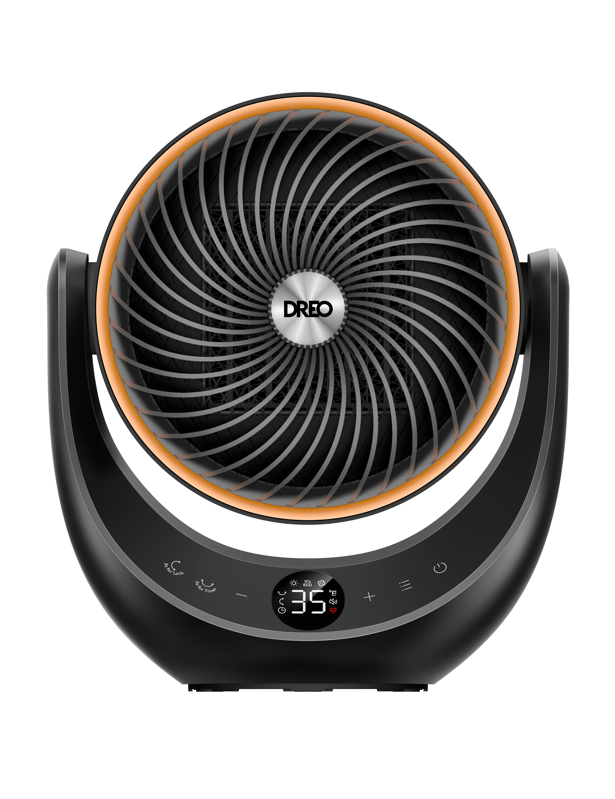 HSH015 Keramik-Heizlüfter 2.000 W mit 3D-Oszillation, ECO-Modus und Fernbedienung, Schwarz