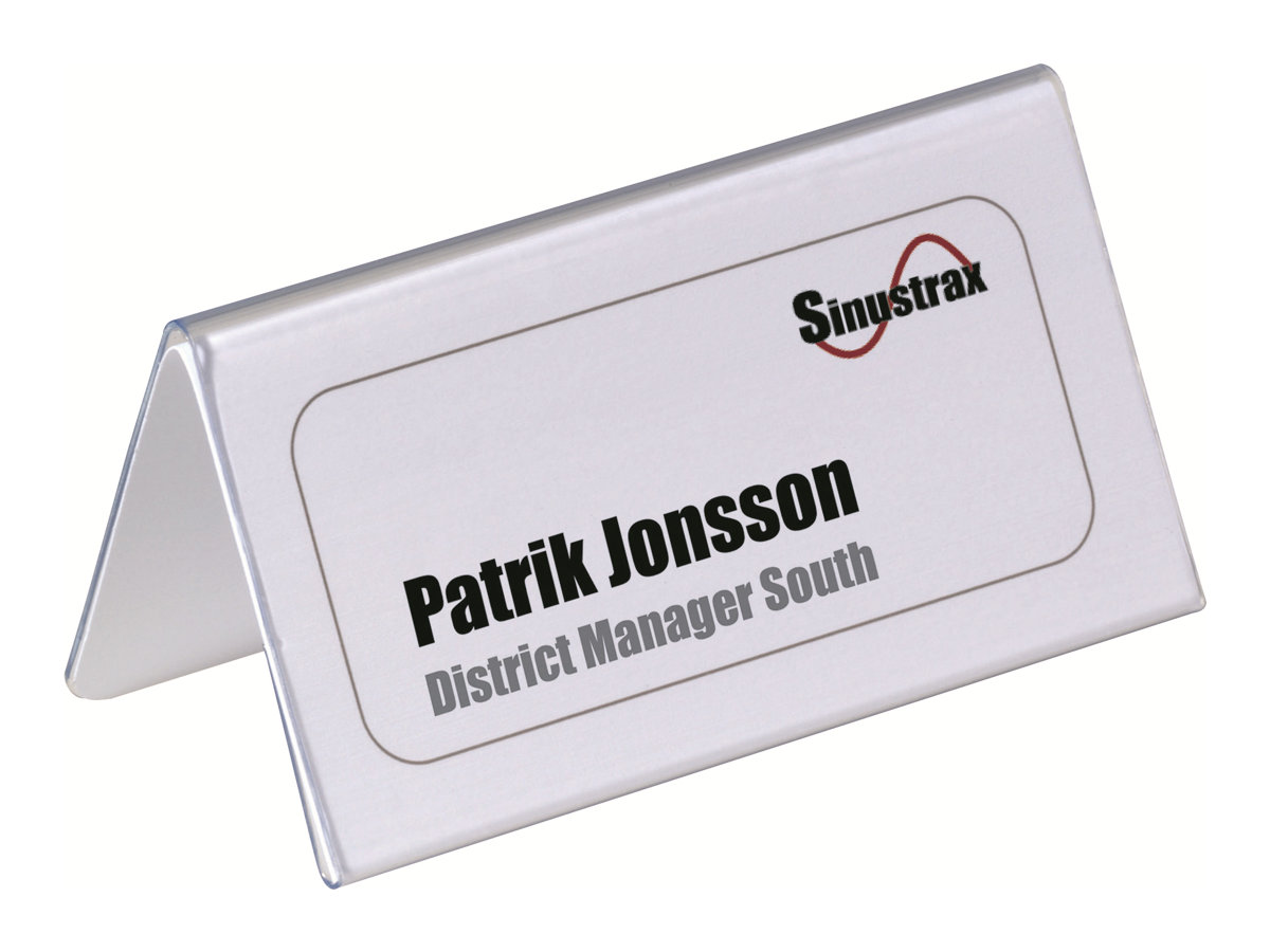 DURABLE Tischnamensschilder 52x100mm 25 Stück transparent