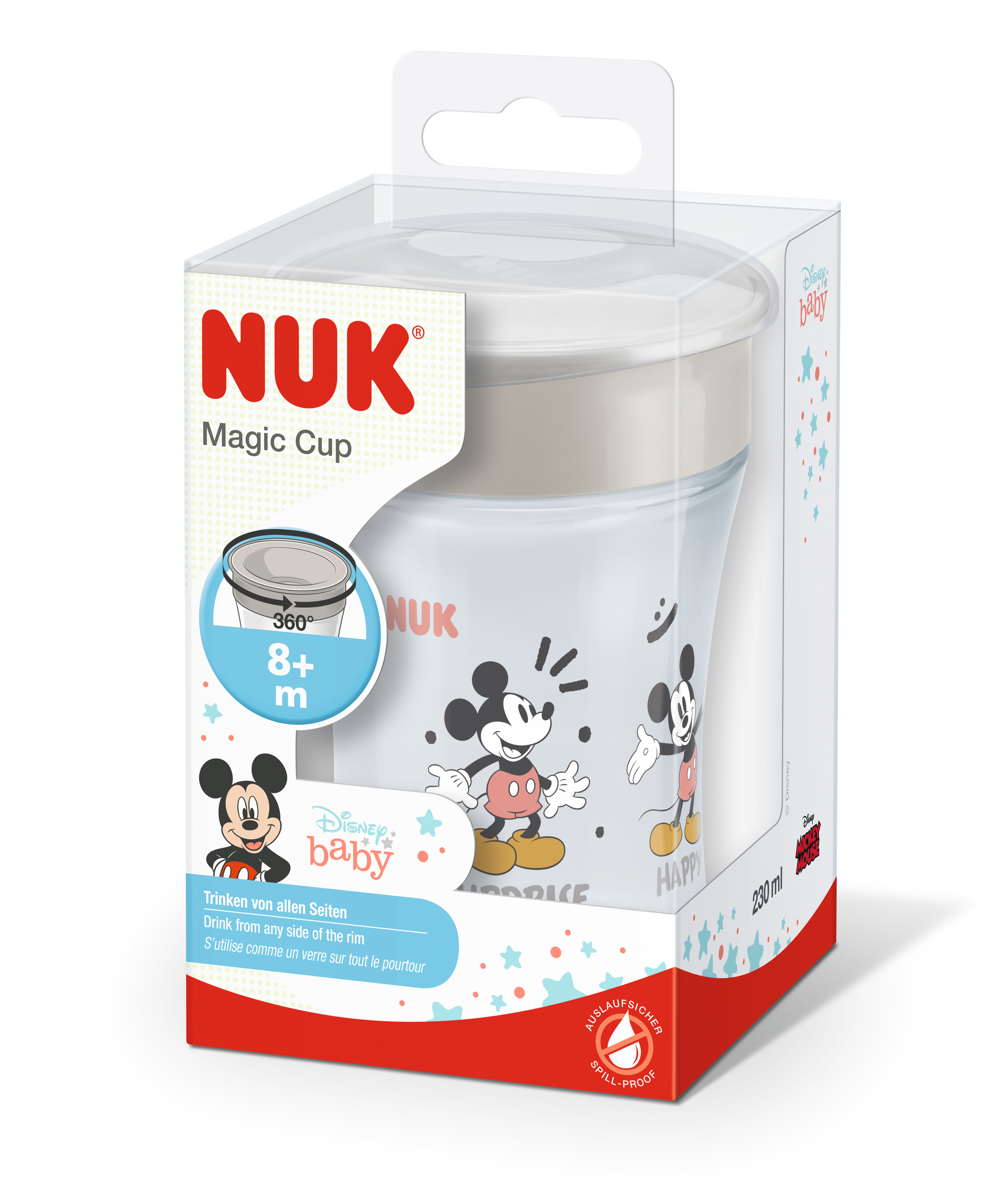 NUK Trinkbecher Magic Cup 230ml Disney Mickey Mouse m.Deckel