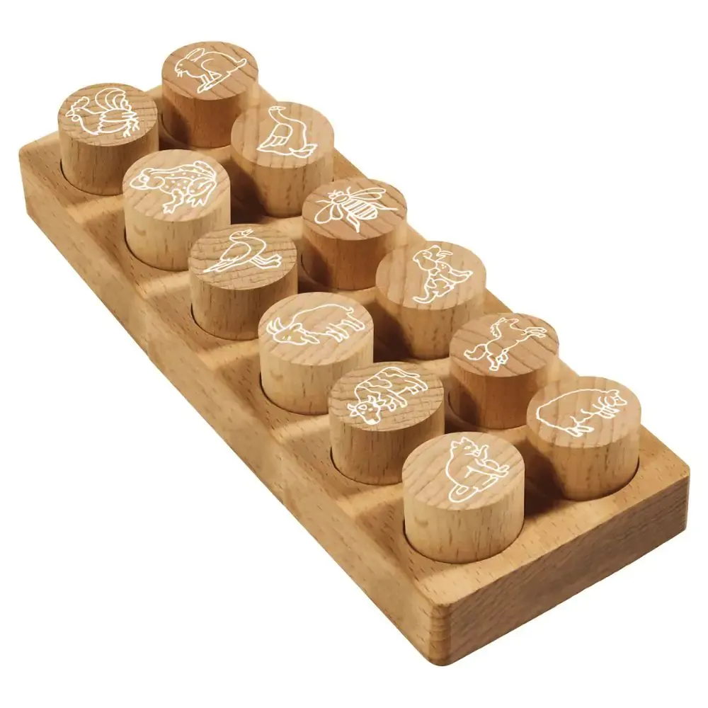 WOODIES "Farm Tiere"- Holzstempel-Set Bauernhof