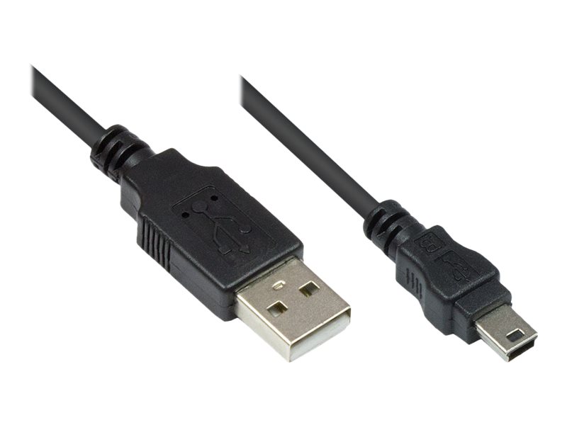 USB2.0 Kabel A-Mini B5pol. schw. 0,15m