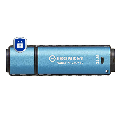 IronKey Vault Privacy 50 32GB | USB 3.2 Gen 1 | AES-256-XTS | FIPS 197 | 250/180 MB/s
