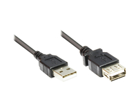 USB2.0 Verlängerung A-St.-A-Bu. schw. 0,3m