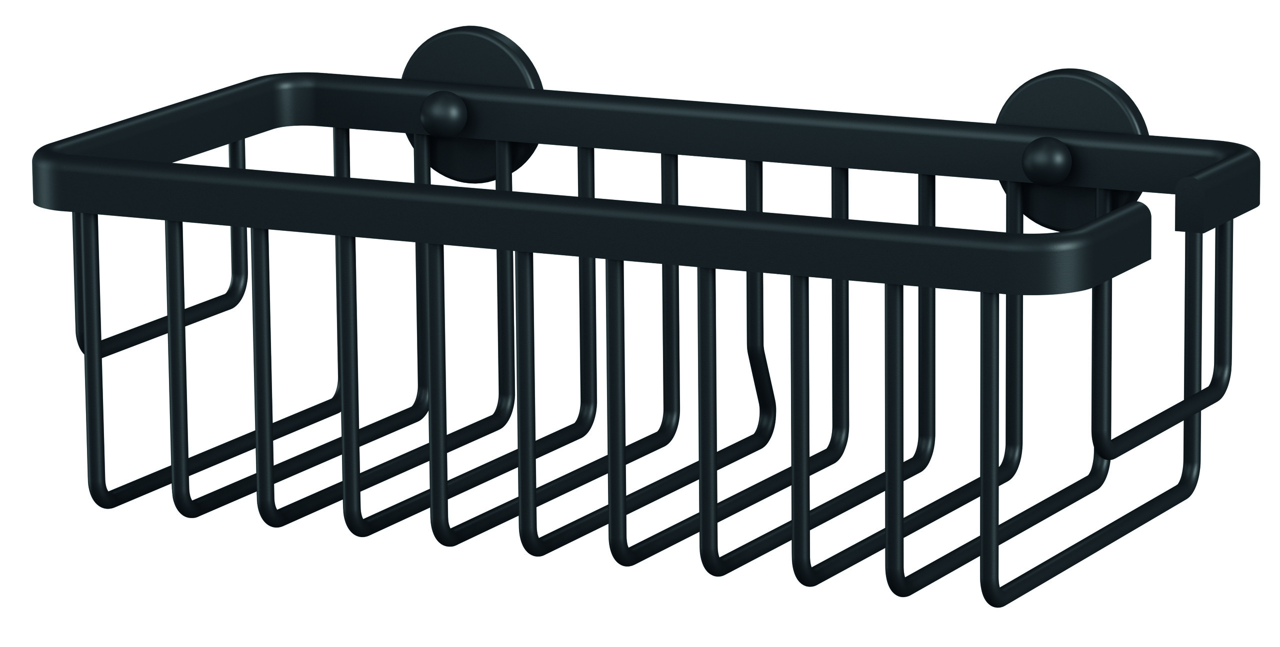 MOON BLACK Duschkorb matt für Dusche und Badewanne