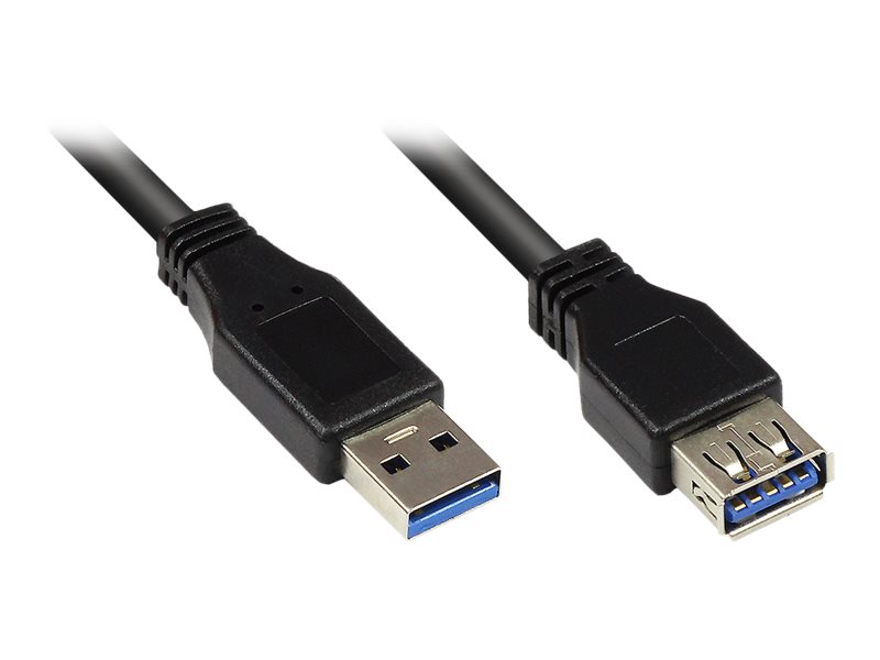 USB3.0 Kabel A-St.-A-Bu. schwarz 5m