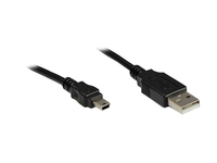 USB2.0 Kabel A-Mini B5pol. schw. 3m
