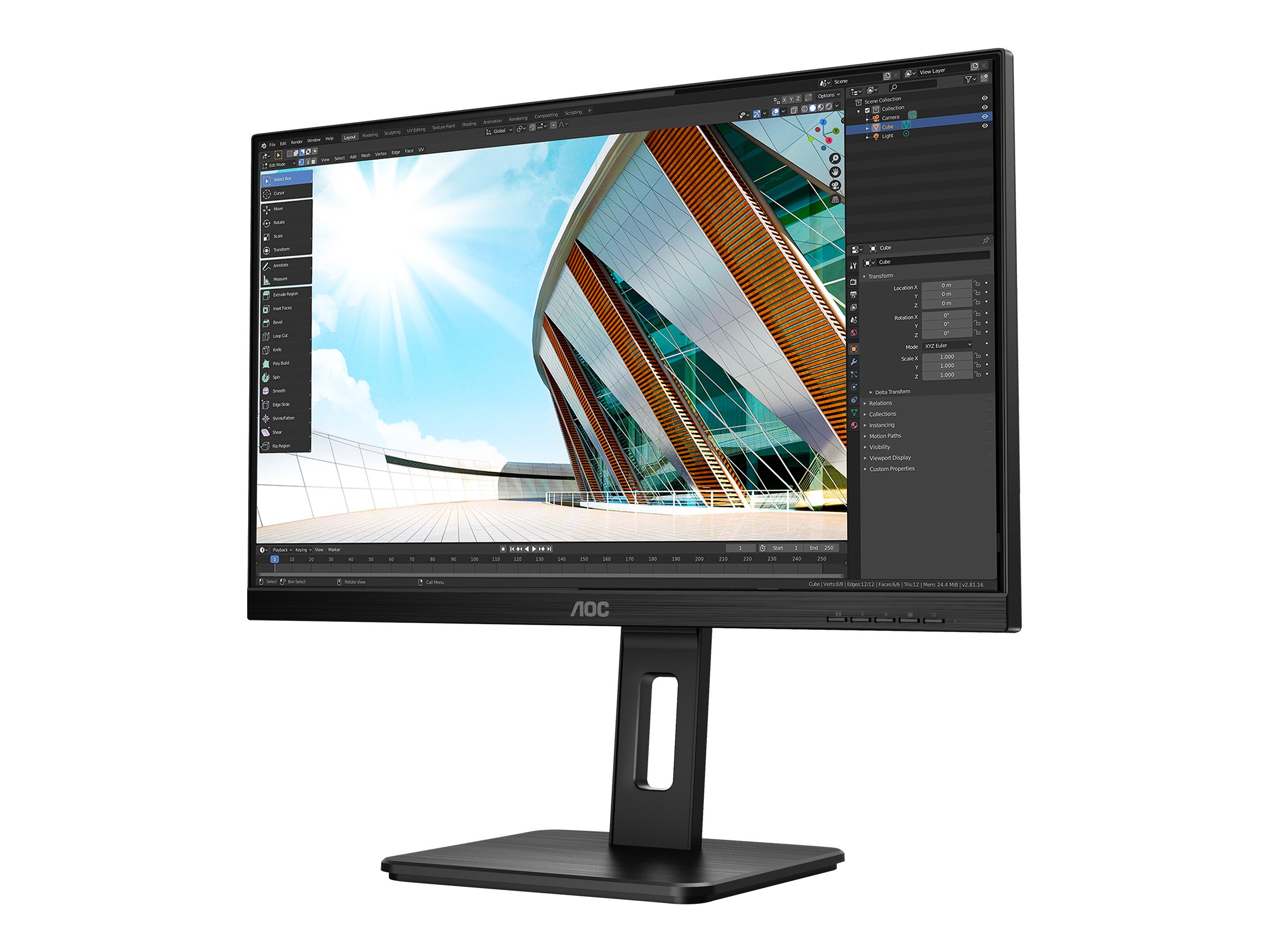 AOC U27P2 - LED-Monitor - 68.4 cm (27") - 3840 x 2160 4K UHD (2160p)