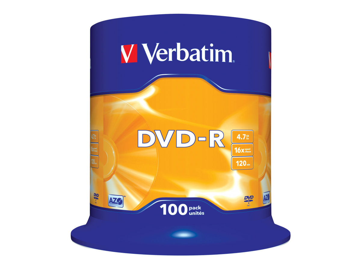 100 x DVD-R - 4.7 GB 16x - mattsilber