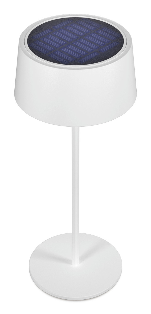 LED-Solar Tischlampe dimmbar  mit Akku,weiss