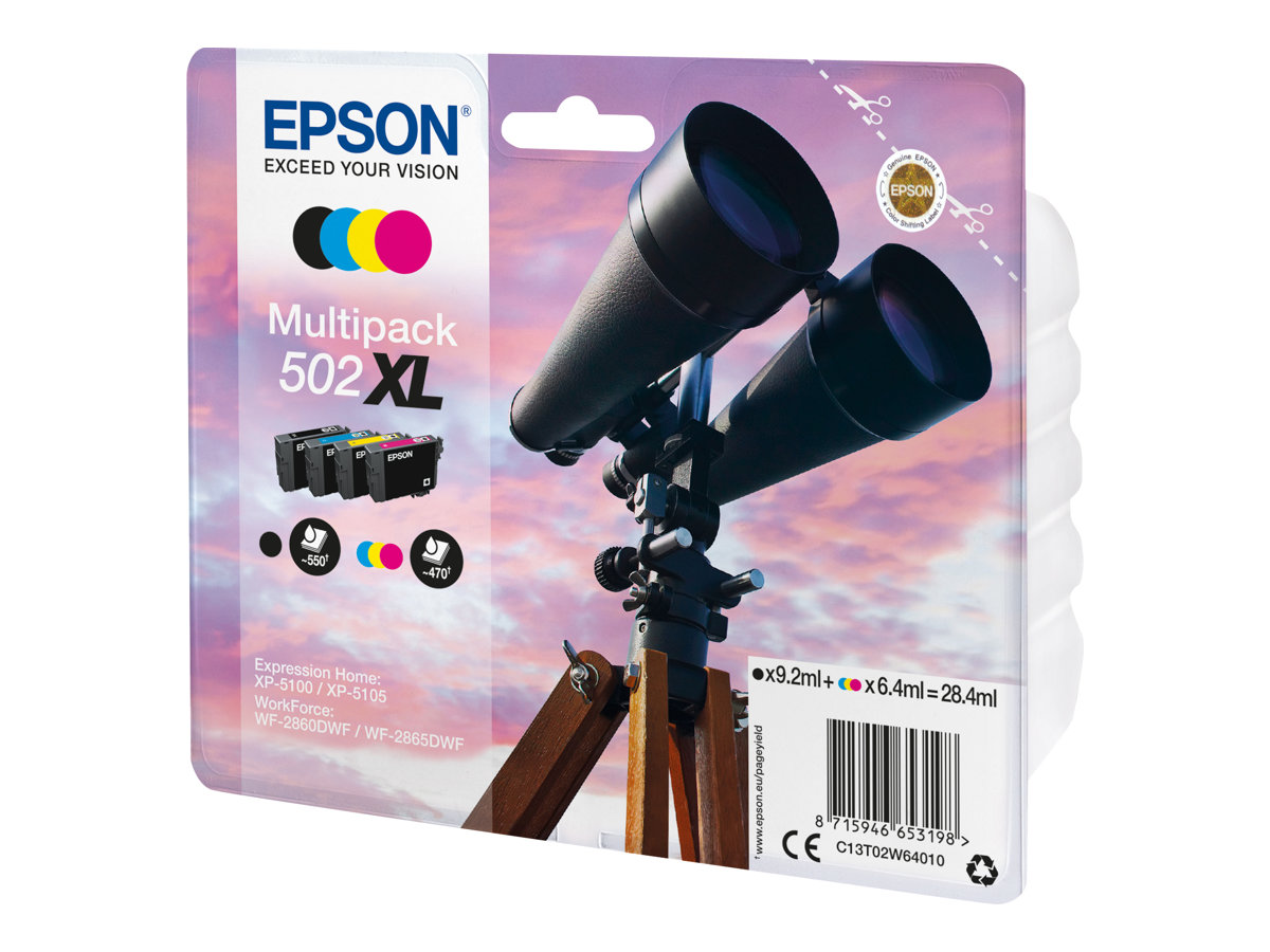 Patrone Epson 502 4er-Pack black + color XL T02W6