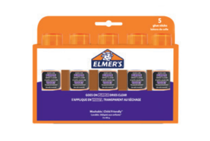 Klebestift Disappearing Purple 40gr | klebt lila, trocknet transparent | 5er Set