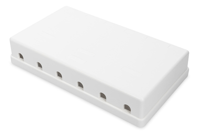 Gehäuse für Keystone Jacks 6-Port, weiß, Aufputzbox